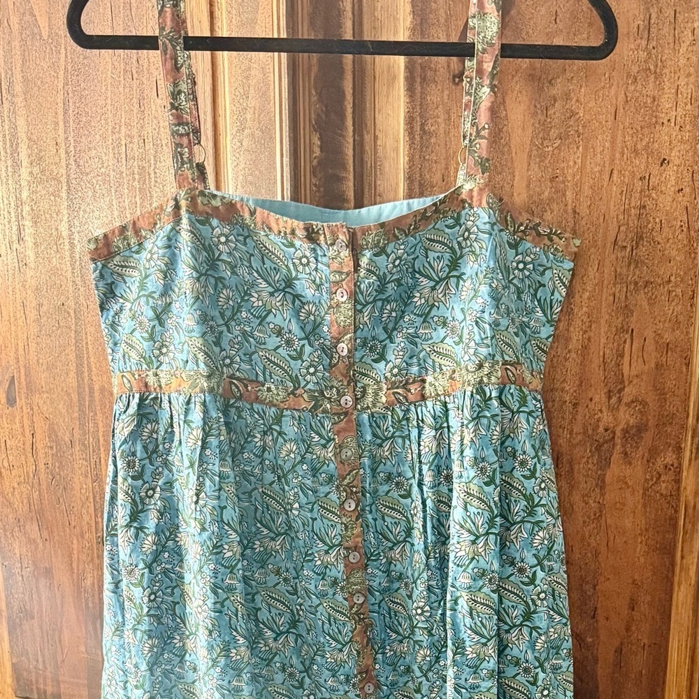 NATURAL LIFE Blue and Brown Floral Maxi Dress